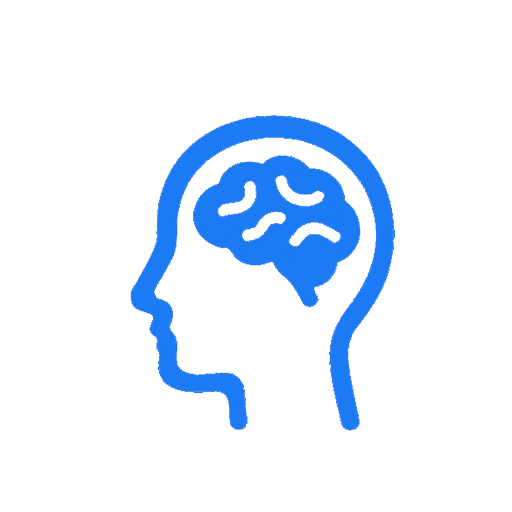 Blue icon of a pregnant person holding their belly with the letter M in the background representing maternity care; the tone is caring and supportive